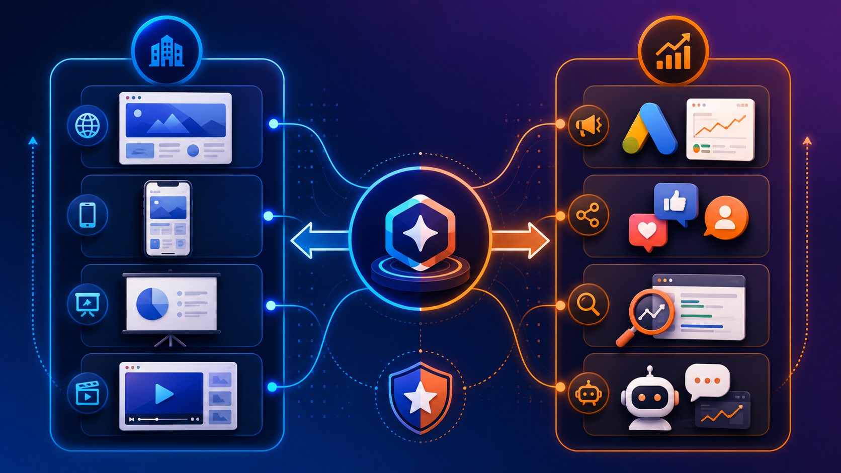 agentes ia crecimiento empresas diagrama explicativo