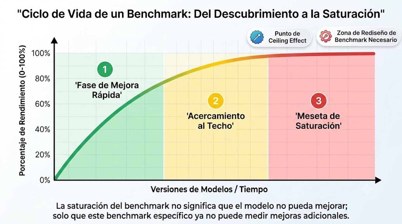saturación de benchmarks en ia diagrama explicativo