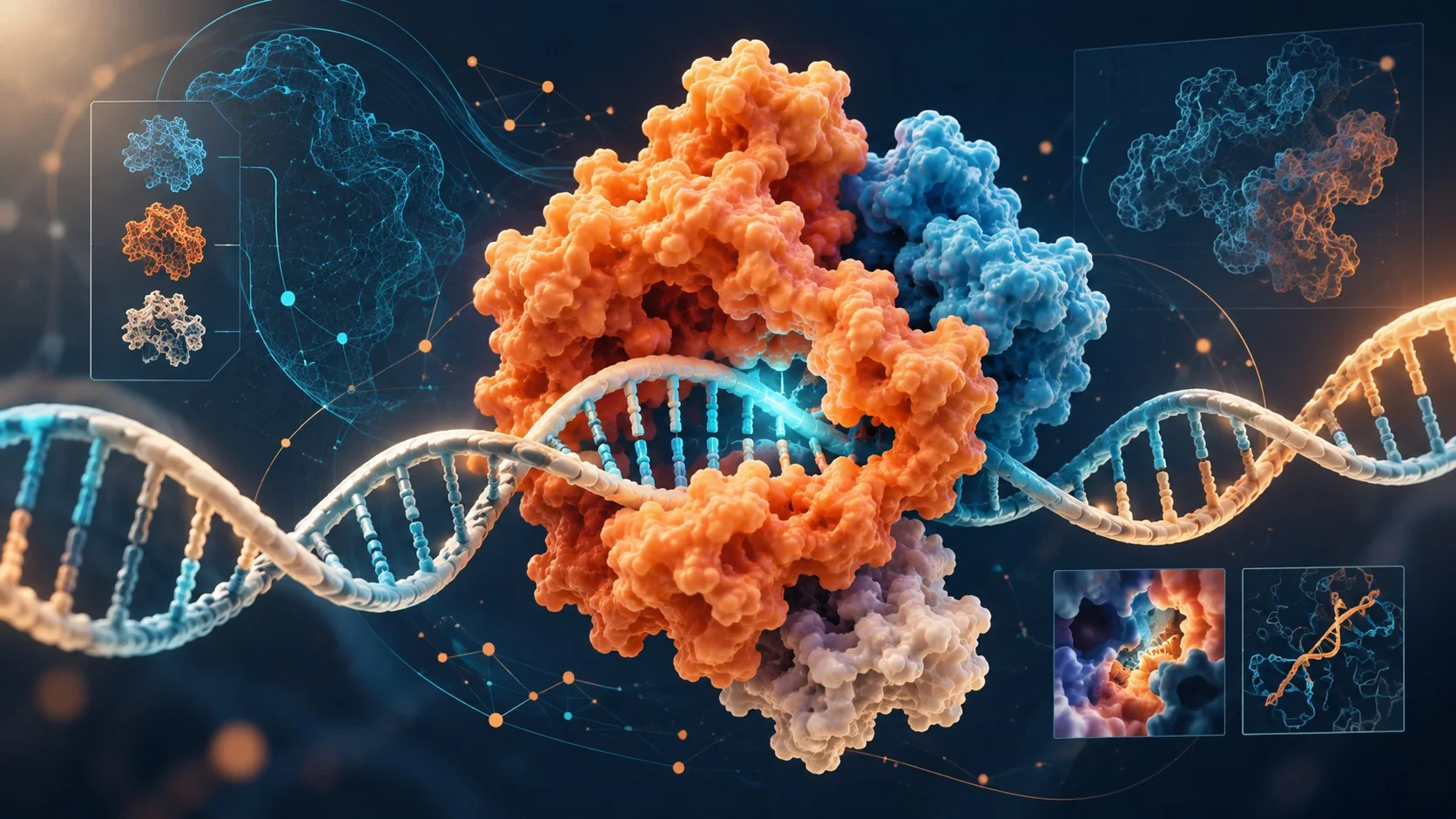 Claude descubrió una enzima tipo CRISPR con IA - ilustracion
