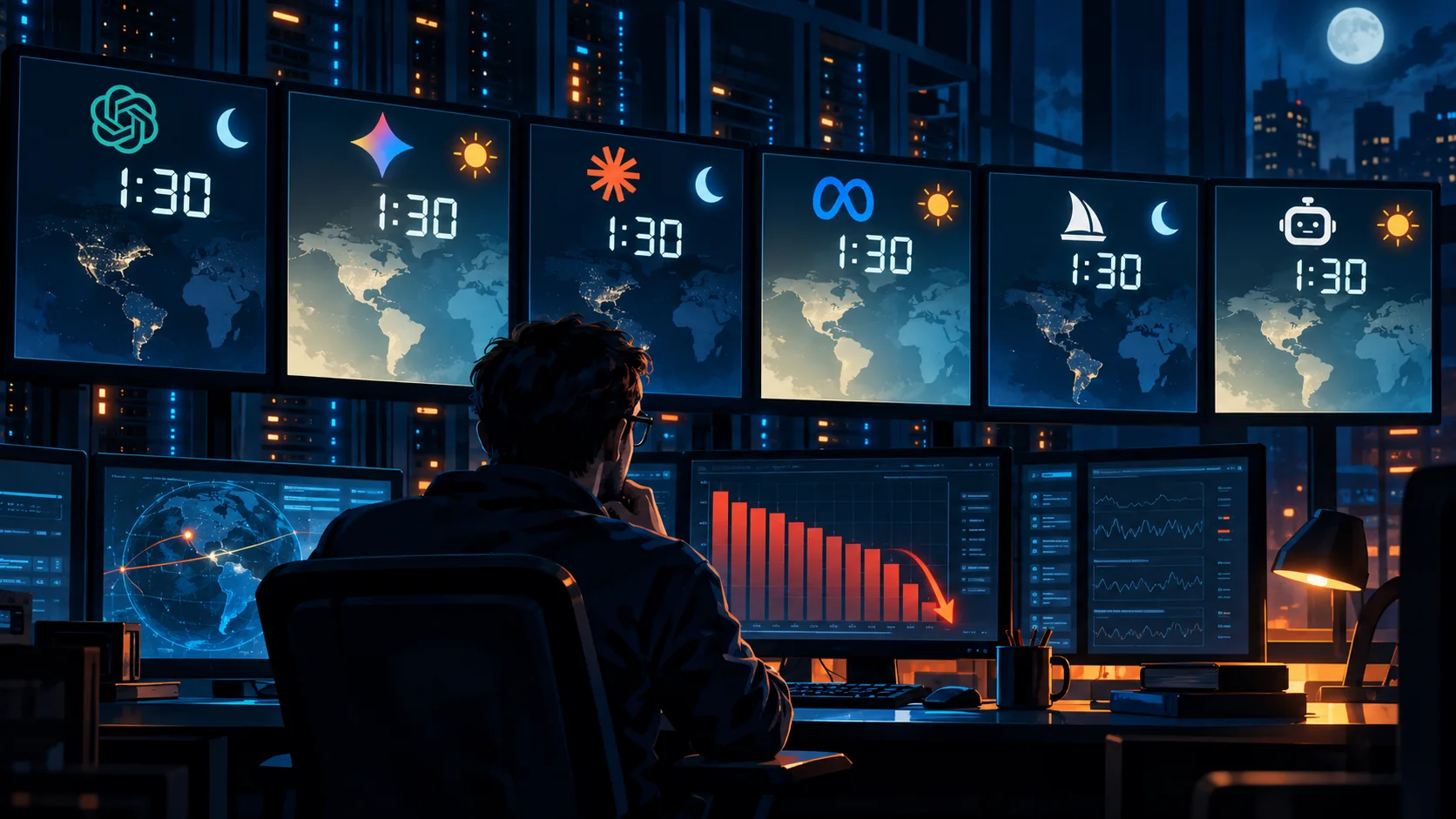 IA y cambio de horario: por qué falla con la 1:30 AM — ilustración