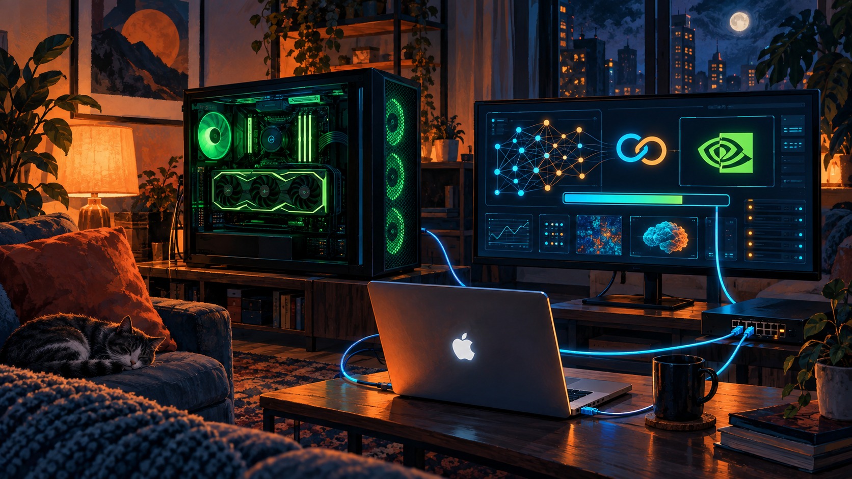 Nvidia PAIR: tu casa como datacenter de IA gratis — ilustración