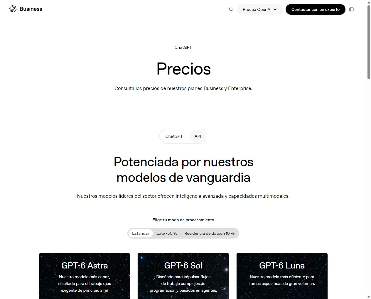 GPT-6 Astra OpenAI: qué es, precios, acceso 4 Precios oficiales de Openai