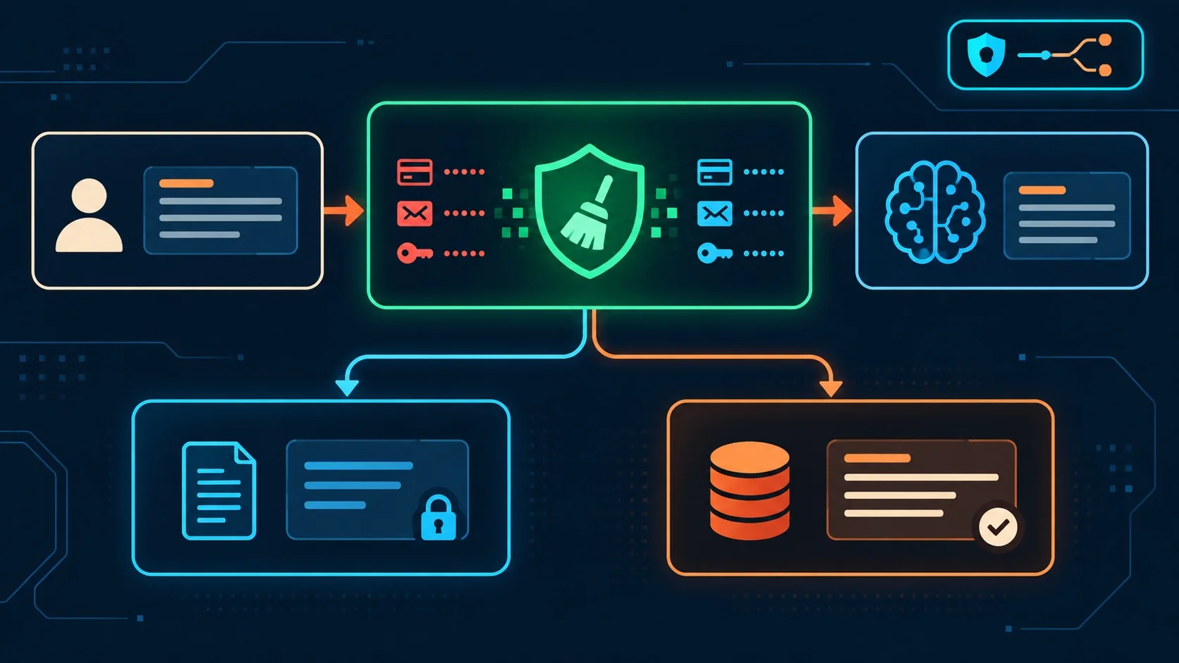 sanitización de datos en llm diagrama explicativo