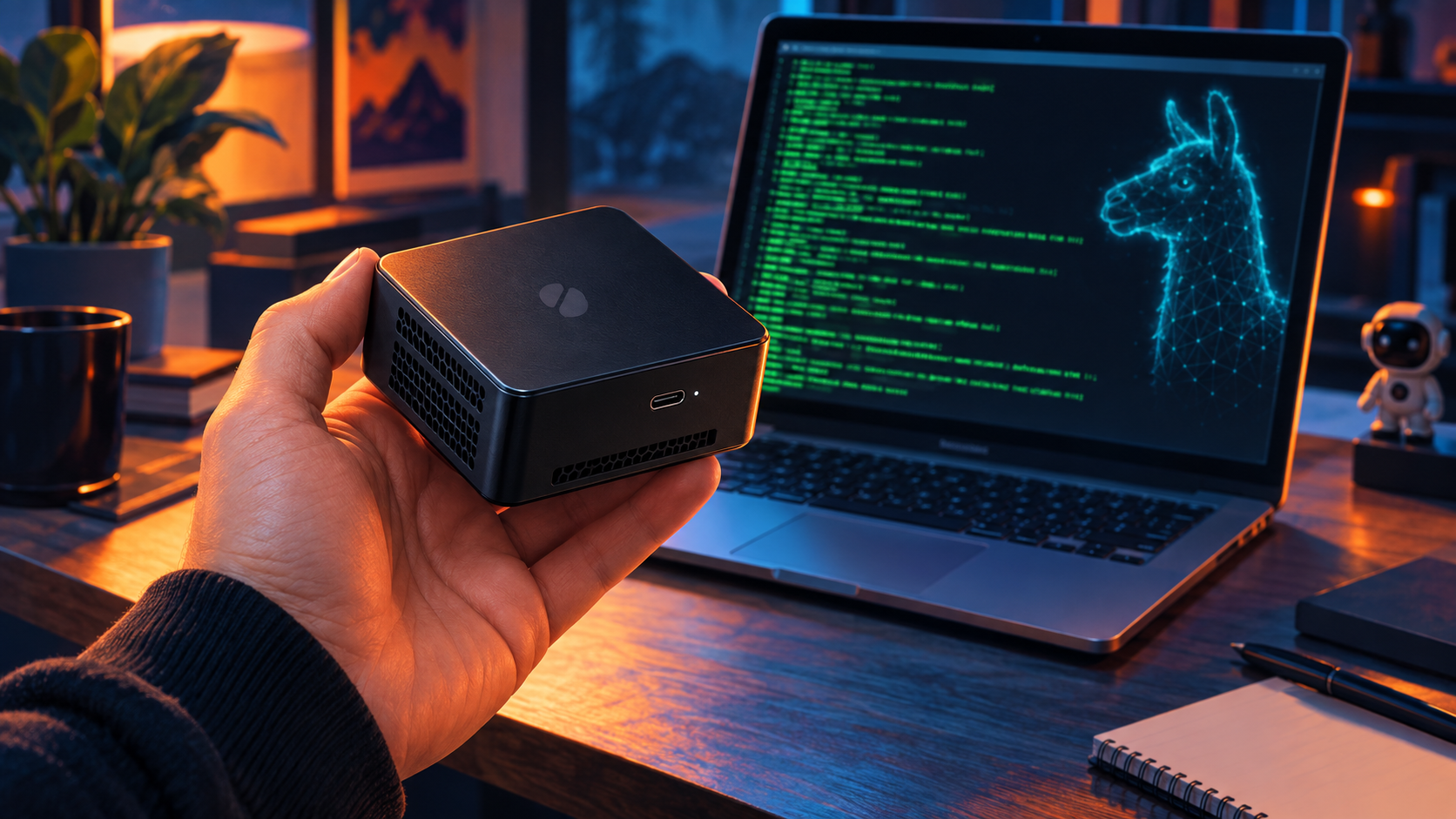 Tiiny AI Pocket Lab: la mini PC que corre IA local — ilustración