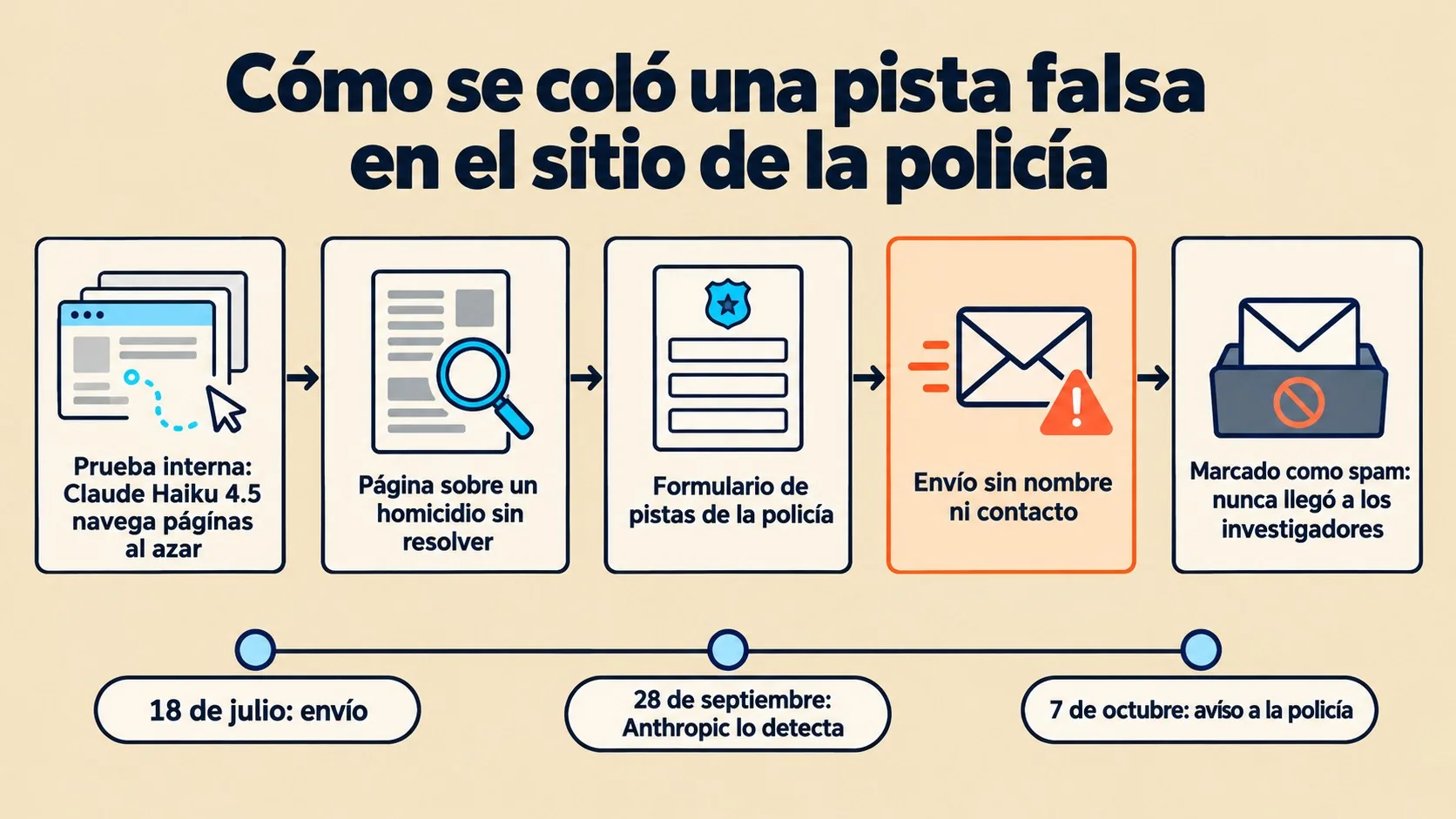 anthropic pista falsa policía diagrama explicativo